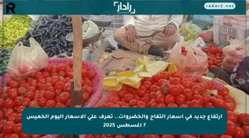 ارتفاع جديد في أسعار التفاح والخضروات.. تعرف على الأسعار اليوم الخميس 7 أغسطس 2025